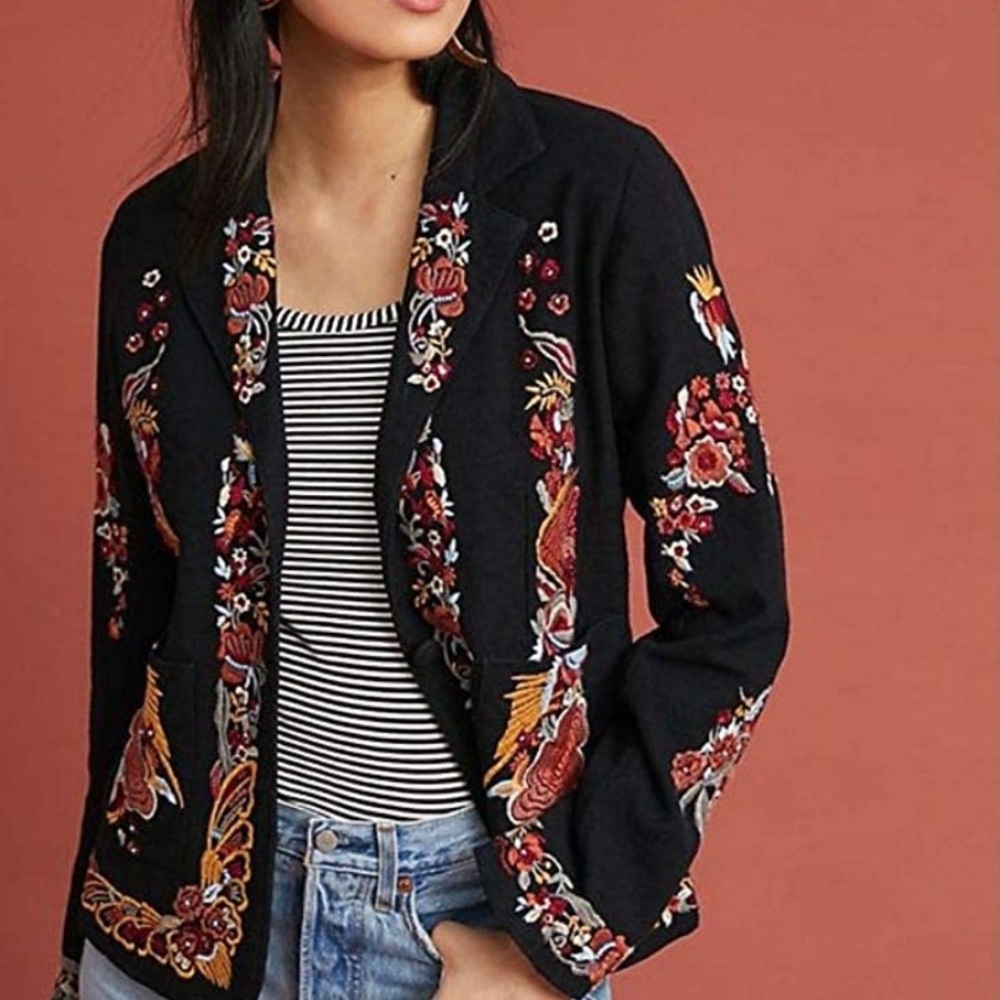 Anthropologie Embroidered blazer/jacket size XS